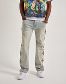 WAIMEA Slim Embroidered Cross Denim Jeans