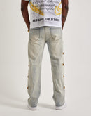 WAIMEA Slim Embroidered Cross Denim Jeans