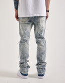 WAIMEA Slim Geometric Frayed Distressed Denim Jeans