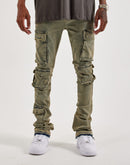 WAIMEA Stacked Flared Cargo Jeans