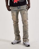 WAIMEA Studded Geo-Shapes Flared Denim Jeans