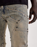 WAIMEA Studded Geo-Shapes Flared Denim Jeans