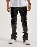 WAIMEA Stacked Flared Rhinestone Denim Jeans