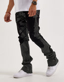 WAIMEA Stacked Flared Rhinestone Denim Jeans