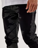 WAIMEA Stacked Flared Rhinestone Denim Jeans