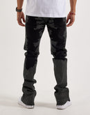WAIMEA Stacked Flared Rhinestone Denim Jeans