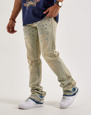 WAIMEA Stacked Flared Rhinestone Denim Jeans