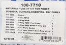 Waterway Tune Up Kit for Power Defender, Mustang, Champion, and SMF Pumps 100-7710