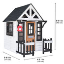 Riverscape Wooden Playhouse With Working Doorbell, Fence, Kitchen and Pet Door - White