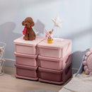 Qaba 3 Tier Kids Storage Unit, 6 Drawer -Pink