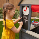 Riverscape Wooden Playhouse With Working Doorbell, Fence, Kitchen and Pet Door - Navy