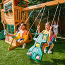 Buffalo Crossing Wooden Outdoor Swing Set - Green