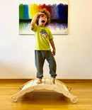 XL Wooden Balance Board for Toddlers Montessori Balance Toy With Pillow