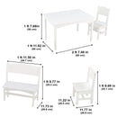 KidKraft Nantucket Wooden Table With Bench and 2 Chairs, Children's Furniture - White