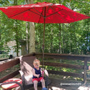 Lyon 2023| 9 Feet Patio Umbrella With Push Button Tilt and Crank