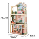 Click & Play Fully Assembled Pop-Up Wooden Dollhouse With 50 Accessories