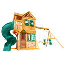 Buffalo Crossing Wooden Outdoor Swing Set - Green