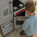 Uptown Elite Espresso Wooden Play Kitchen With Lights, Sounds and Working Ice Maker