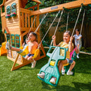 Boulder Station Wooden Swing Set / Playset With Tube Slide - Yellow