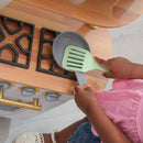 Vintage Wooden Play Kitchen With 9 Accessories - White