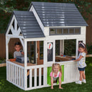 Lantana Lane Outdoor Wooden Playhouse With Kitchen and Flap Door