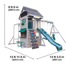 River Canyon Wooden Swing Set / Playset With Slide, Glider and Monkey Bars - Gray